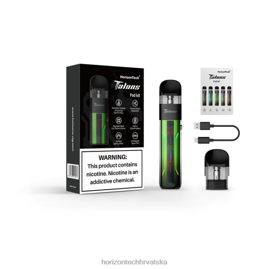 HorizonTech Talons početni kit 6PJ0P201 HorizonTech disposable vape zelena jabuka