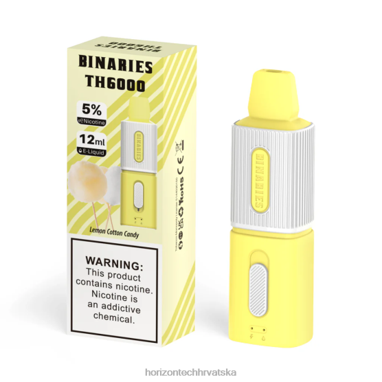 HorizonTech Binaries Cabin th6000 za jednokratnu upotrebu 12 ml 6PJ0P100 Horizon tech vape limun šećerna vata