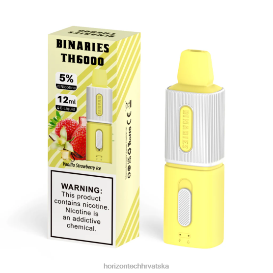 HorizonTech Binaries Cabin th6000 za jednokratnu upotrebu 12 ml 6PJ0P102 HorizonTech zagreb led od vanilije i jagode