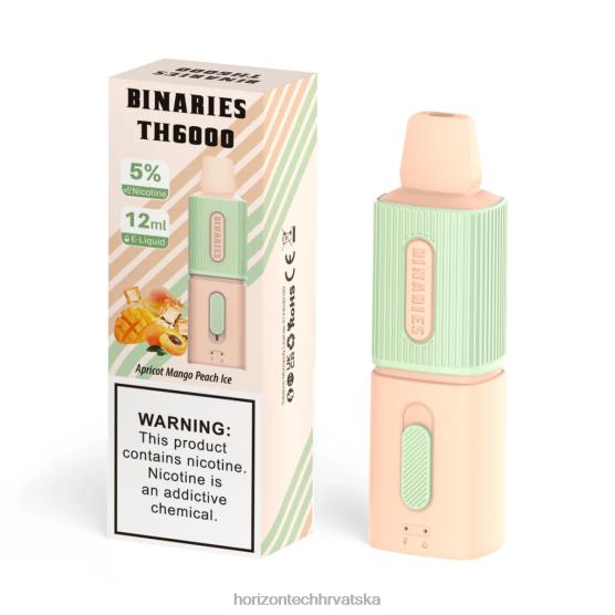 HorizonTech Binaries Cabin th6000 za jednokratnu upotrebu 12 ml 6PJ0P104 Horizon tech company marelica mango breskva led